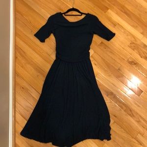 Navy blue midi dress